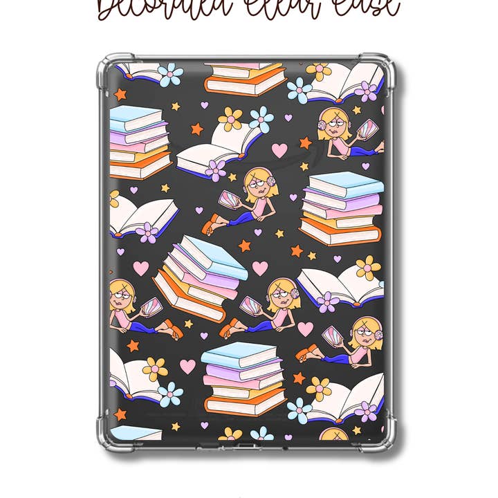 Liz Books - E-läsare Dekorerat Klart Fodral för wholesale av Lovely Avenue