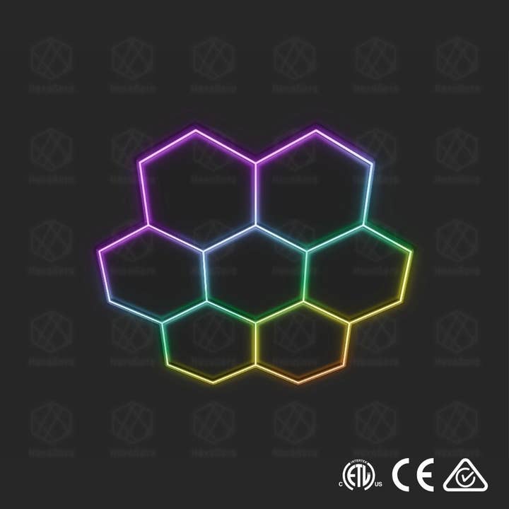 RGB Hexagonal Lights Set of 7 for wholesale by HexaGara