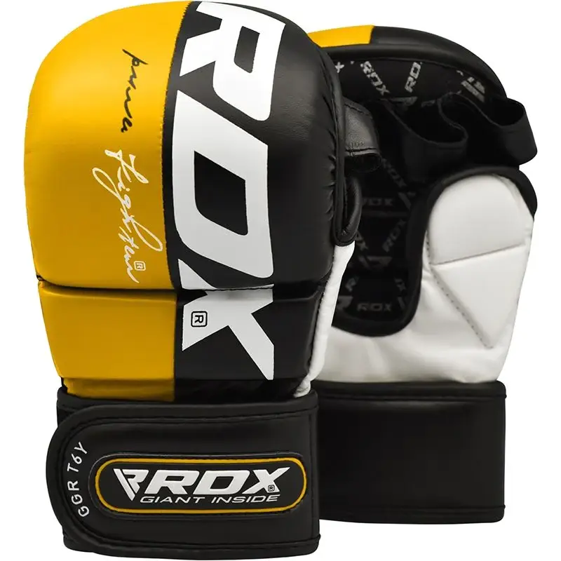 benjashop – wholesale Fitness equipment – RDX T6 MMA SPARRING / GRAPPLING GLOVES - YELLOW4