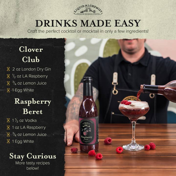 Liquid Alchemist Syrups - Wholesale Cocktail Mix/Syrup - Raspberry Cocktail Syrup 2
