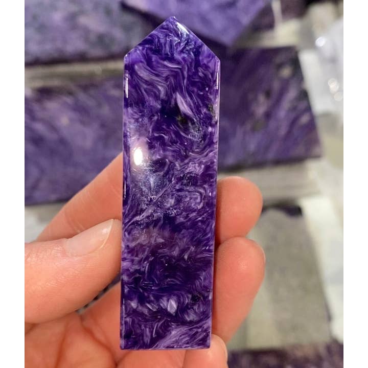 Quasar Gems USA - Wholesale Spiritual Stone/Crystal - Charoite Obelisks Tower