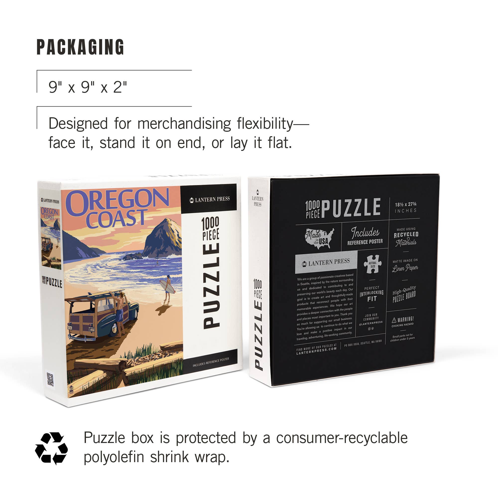 Lantern Press - Wholesale Puzzle - Adult - 1000 PIECE PUZZLE Oregon Coast, Woody on Beach at Sunset7