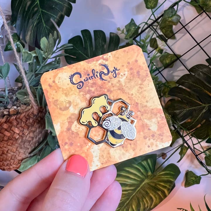 SwirliNyx – wholesale Lapel pin/button – Honey Bee Enamel Pin9