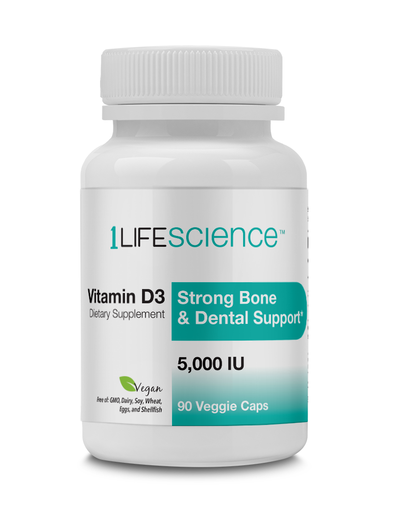 1 Life Science - Wholesale Oral Supplement/Vitamin - D3 Vitamin 5000iu (125mcg) 90 Cap0