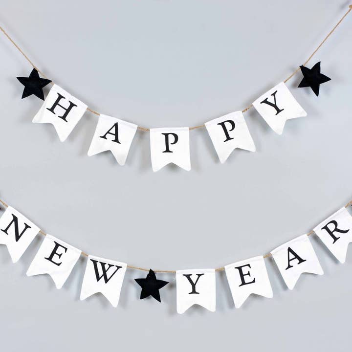 12410 - 38" garland s/2 (NEW YEAR) New Year's Day decor for wholesale by Devanie At Home (Formerly Adams & Co.)