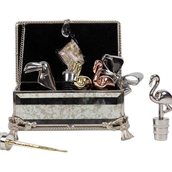 VINOLEM - Wholesale Wine Stopper - Ludi-Vin Silver Flamingo Stopper8