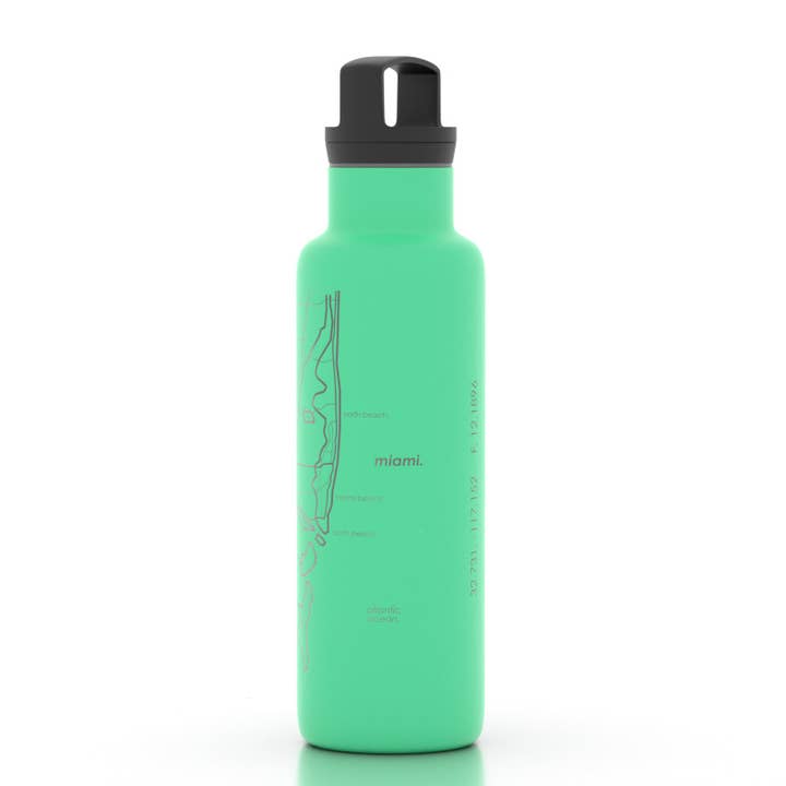 Miami, FL City Map - College Championship -21oz Water Bottle for wholesale by Well Told