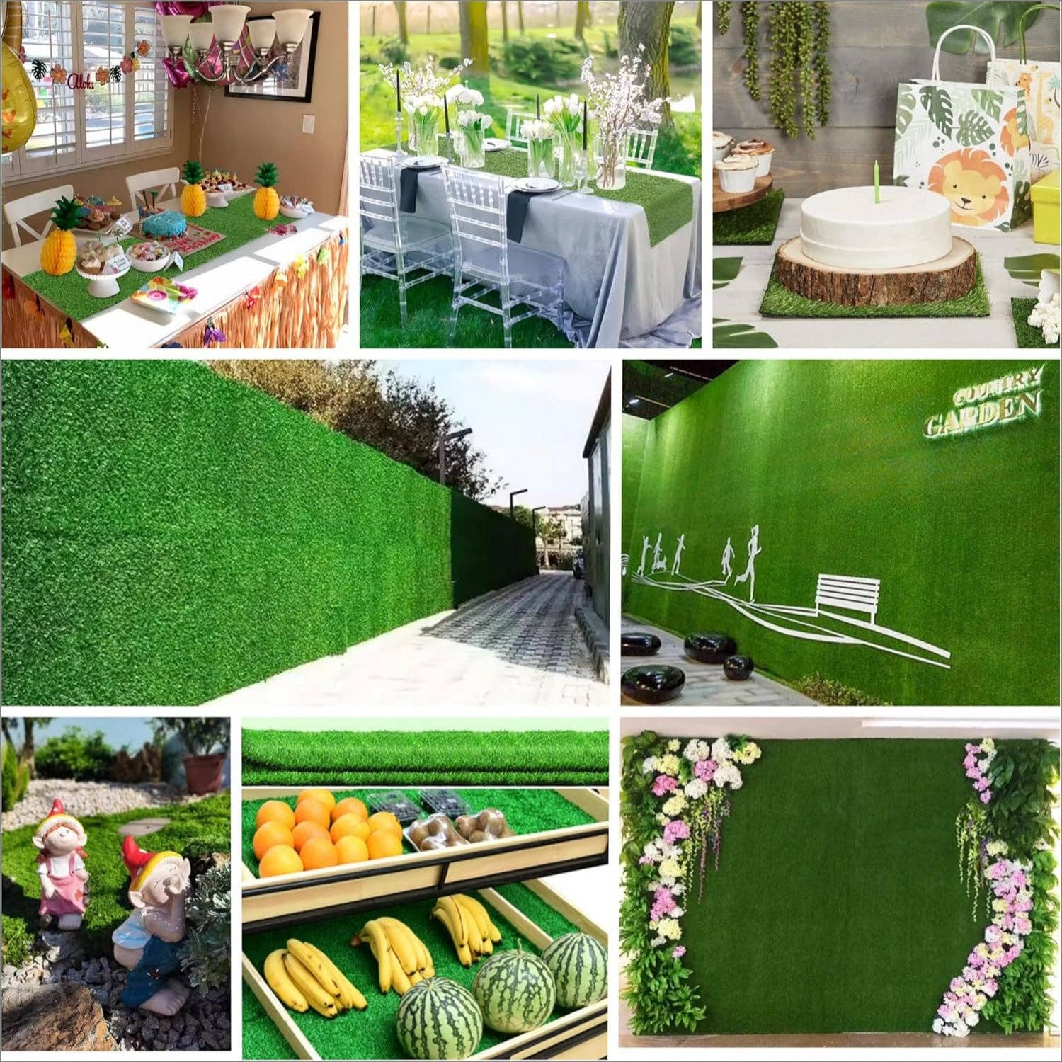 39F Inc. - Wholesale Outdoor Ornament/Decor - 6ft x 10ft Premium Artificial Turf with Drainage Holes8