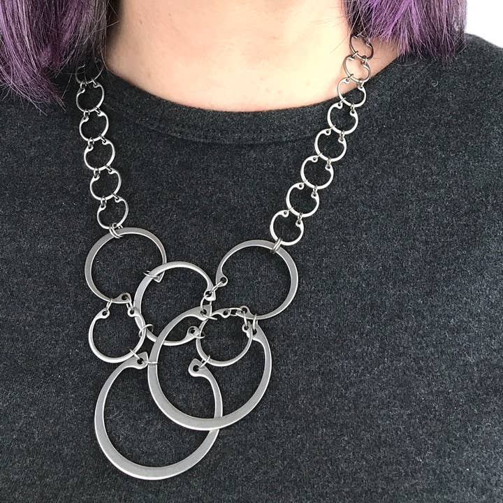 Wraptillion - Wholesale Link & Chain Necklace - Clustered Circles Necklace1