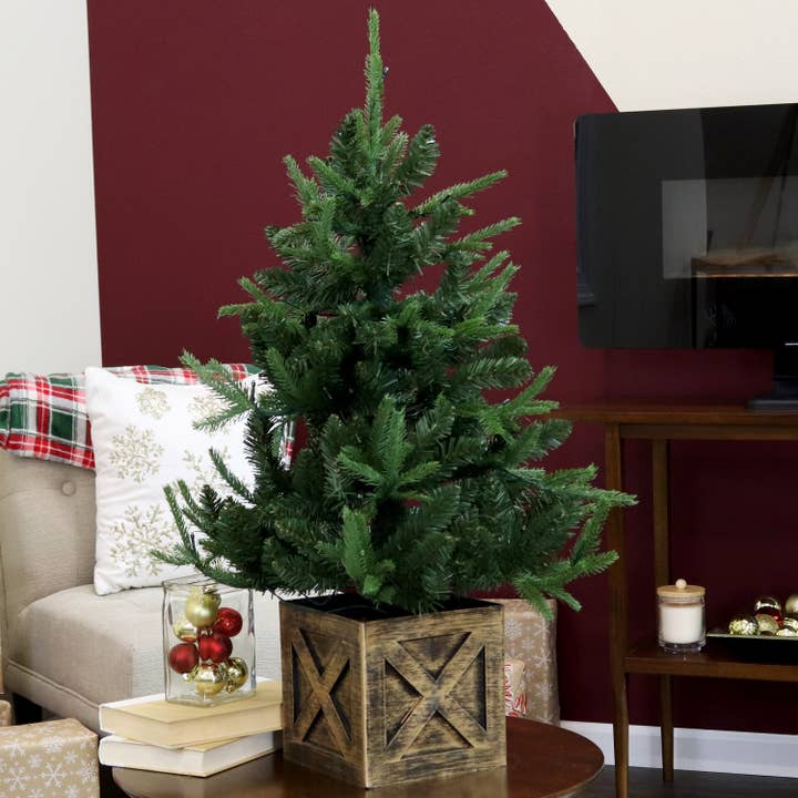 Sunnydaze Decor - Wholesale Artificial Christmas Tree - Sunnydaze Pre-Lit Farmhouse Fir Christmas Tree - 3'