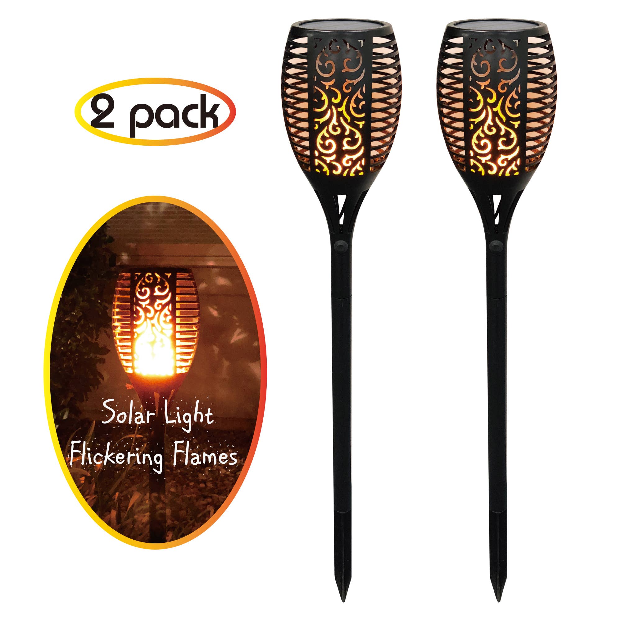 Abble – wholesale Outdoor/lawn light – Outdoor Garden Solar Torch Lights (Set of 2)2