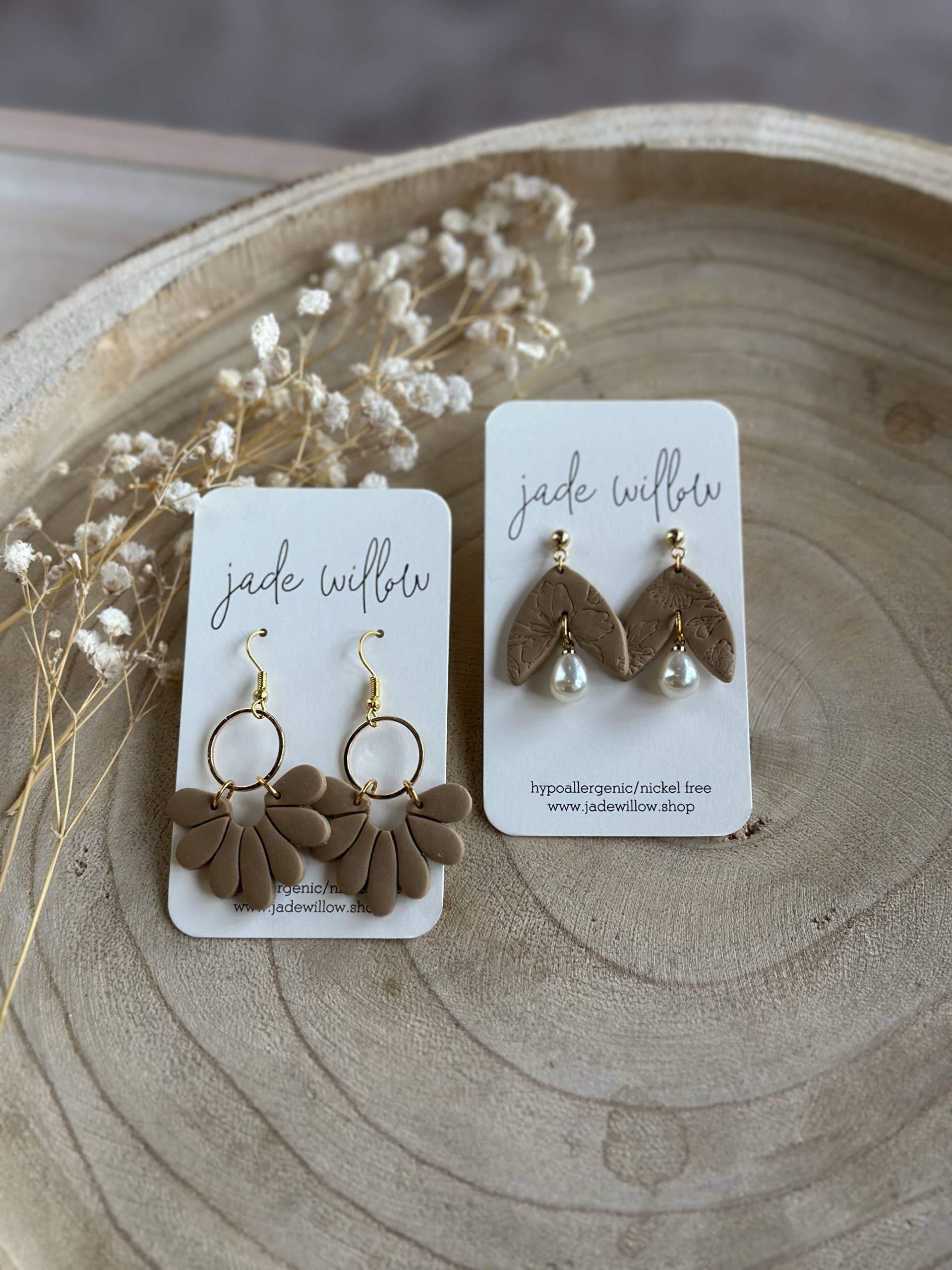 jade willow - Wholesale Dangle earrings - Dangle Clay Earrings | neutrals vty pack | assorted styles1