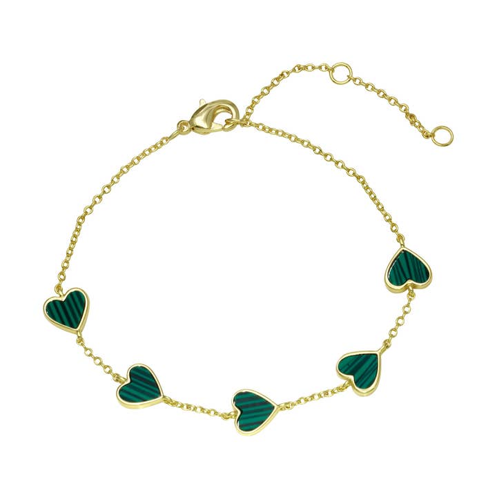 Herzarmband mit 5 Steinen für den Großhandel von JTG Jewelry