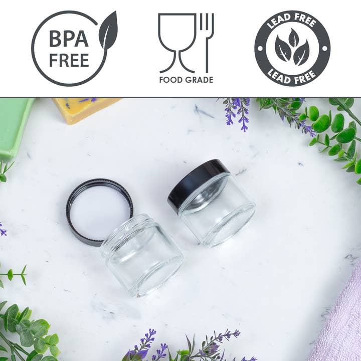 Kurated Korner - Vendita all'ingrosso Barattoli - Barattoli in vetro trasparente con lato dritto Cornucopia da 2 once (12 pezzi)2