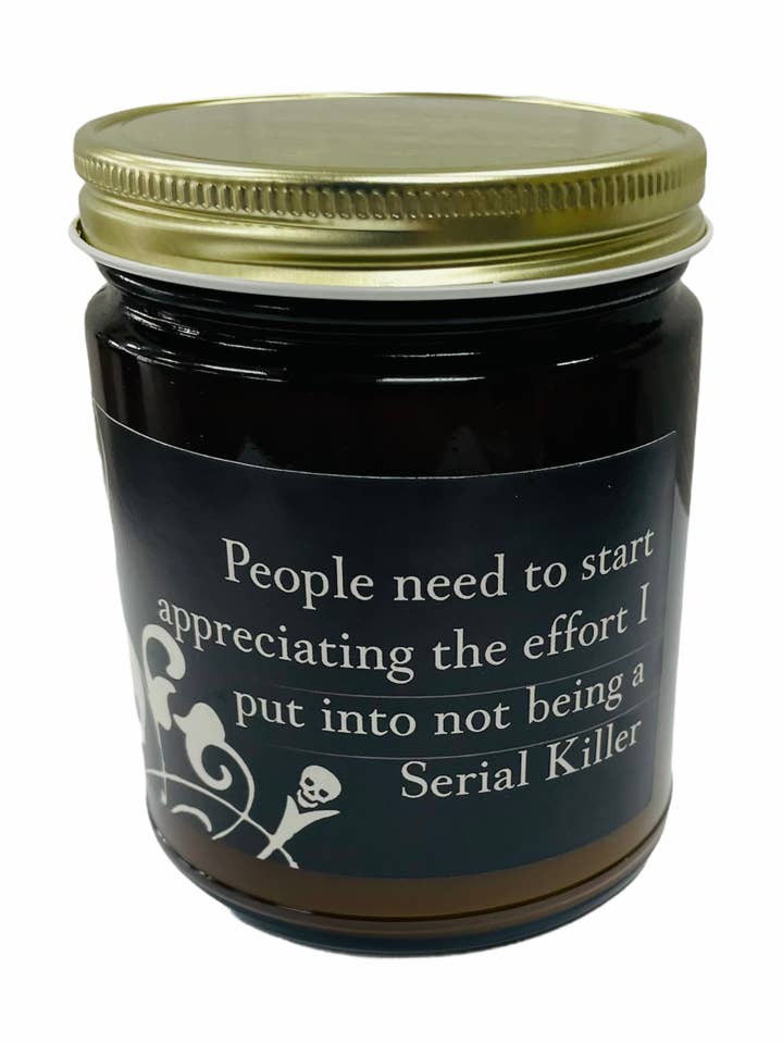 Seriemorder, Ægte kriminalitet, Uhyggelig, 9oz sojalys, Podcast for engroshandel hos PSquare Scents llc