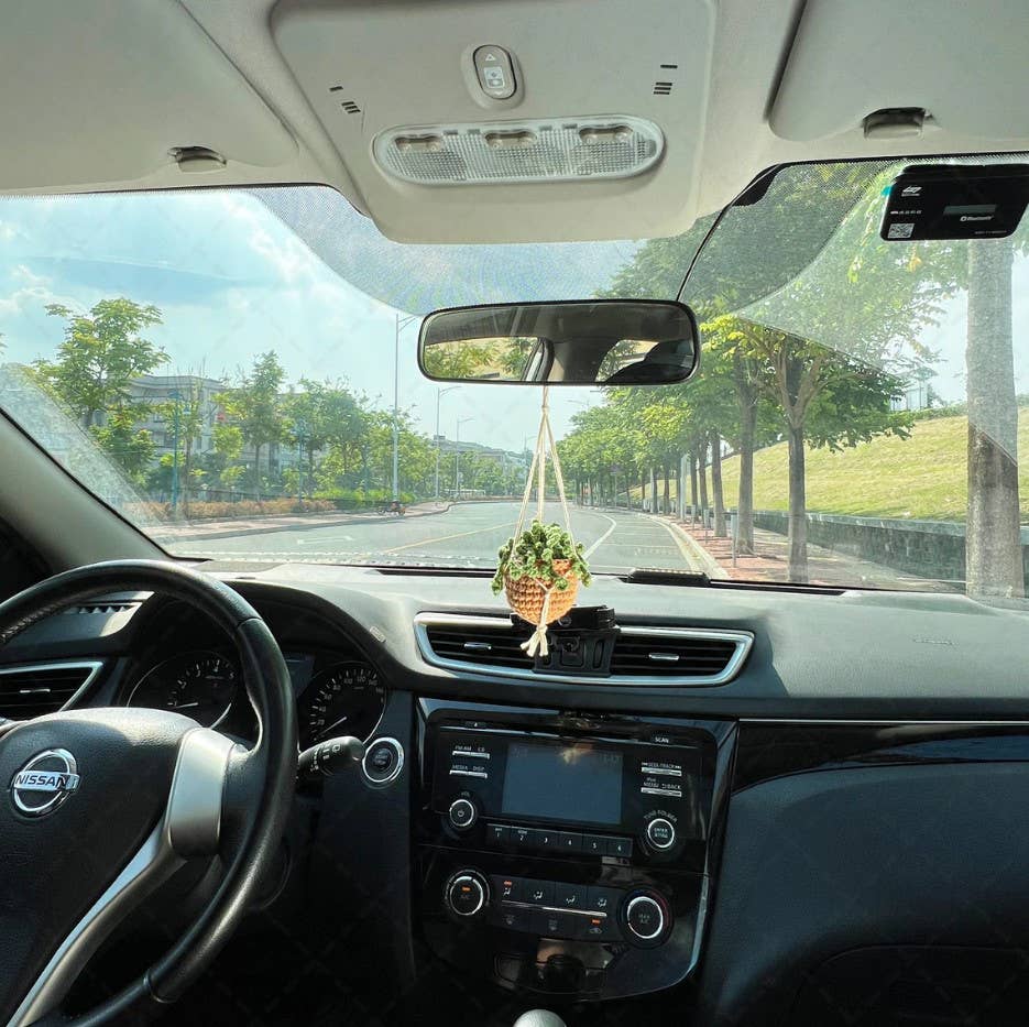 TOMOPOD LLC - Wholesale Car Decorative Charm - Women's - Crochet Car Plant Hanging Basket, Cute Car Decor for Women4