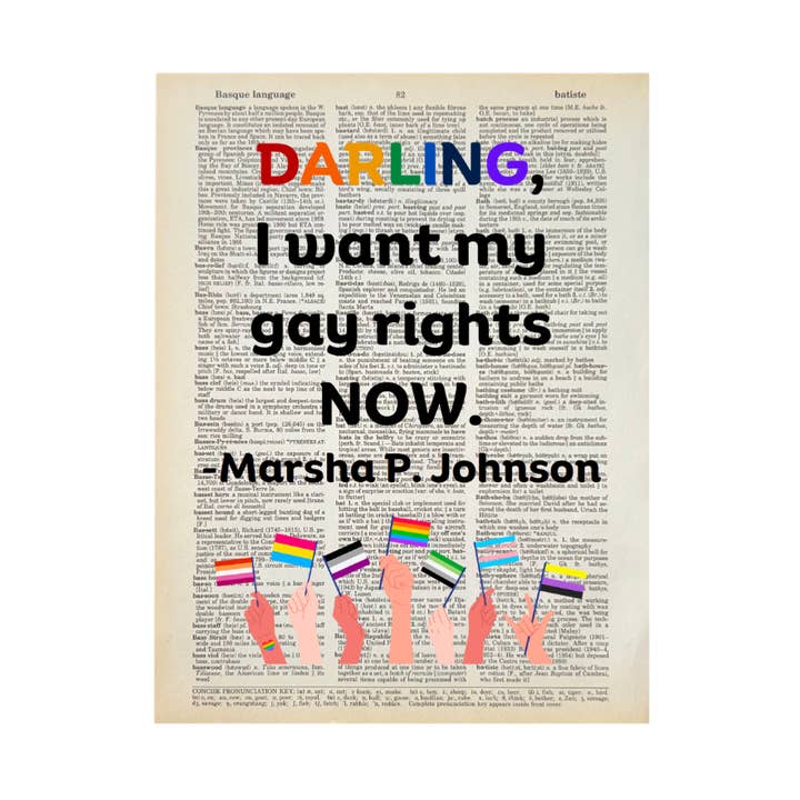 Darling I want my gay | Dictionary Print | Vintage Book Art for wholesale by Bookish Birds