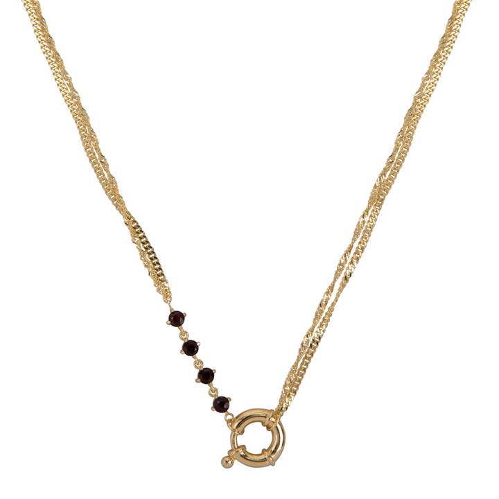 Maeve garnet necklace | ethical & sustainable jewellery for wholesale by Ana Dyla
