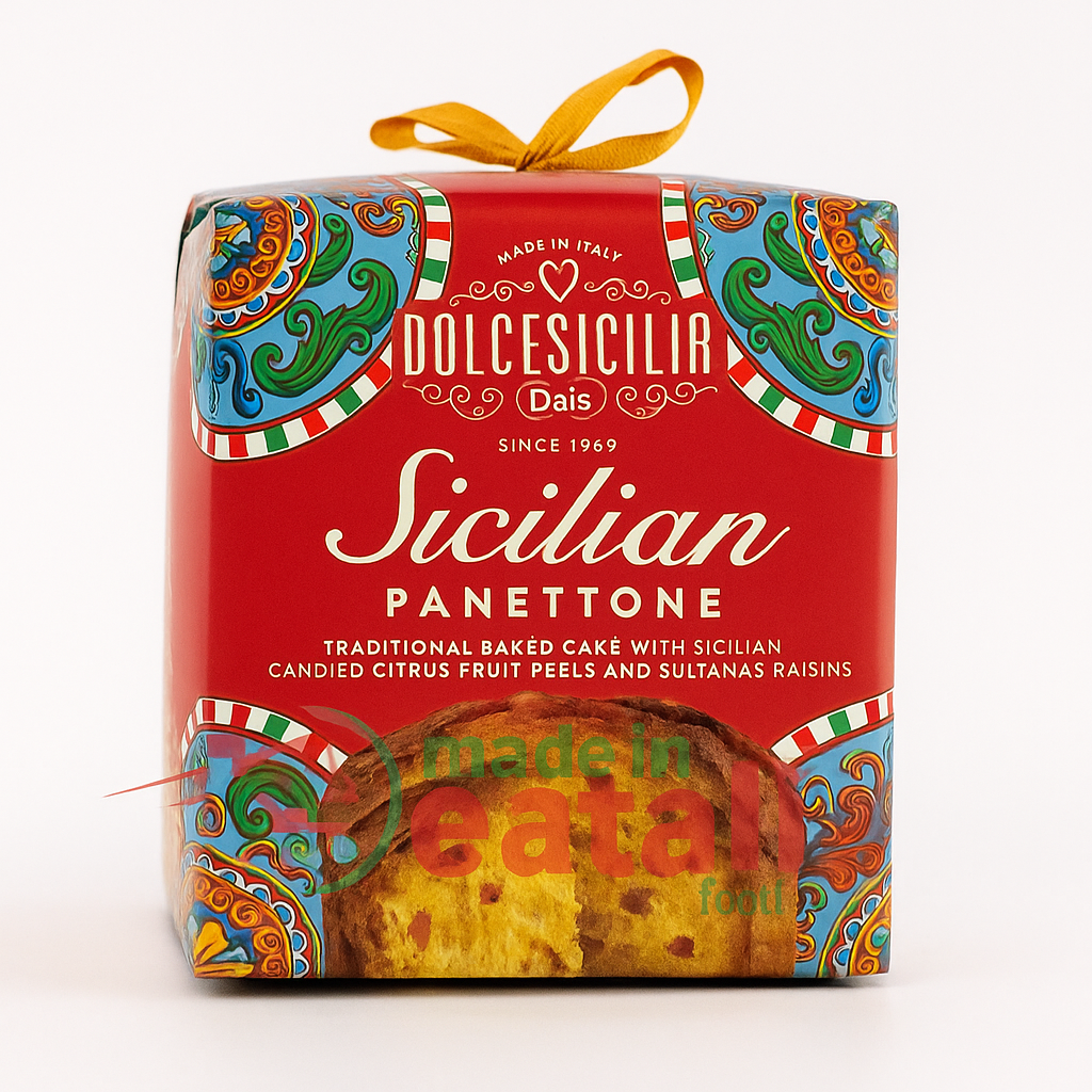Made in eatalia – Bolo por atacado – Panettone Tradicional com Citrinos Sicilianos Cristalizados & Passas 750g da Dais0