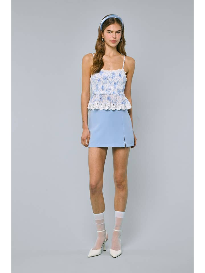 Sky to Moon - Wholesale Skirt - Women's - SOFT SOLID COLOR ONE-SIDE SLIT FIT-IN MINI SKORT11