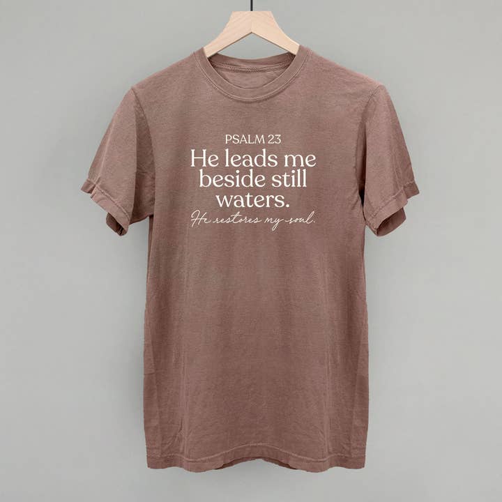 Ivy + Cloth - Wholesale Screen Printed T-Shirt - Women's - Psalm 23 He Restores My Soul5