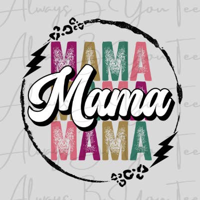 Mama Stacked Cheetah Circle DTF Transfer for wholesale by Always B You Tees