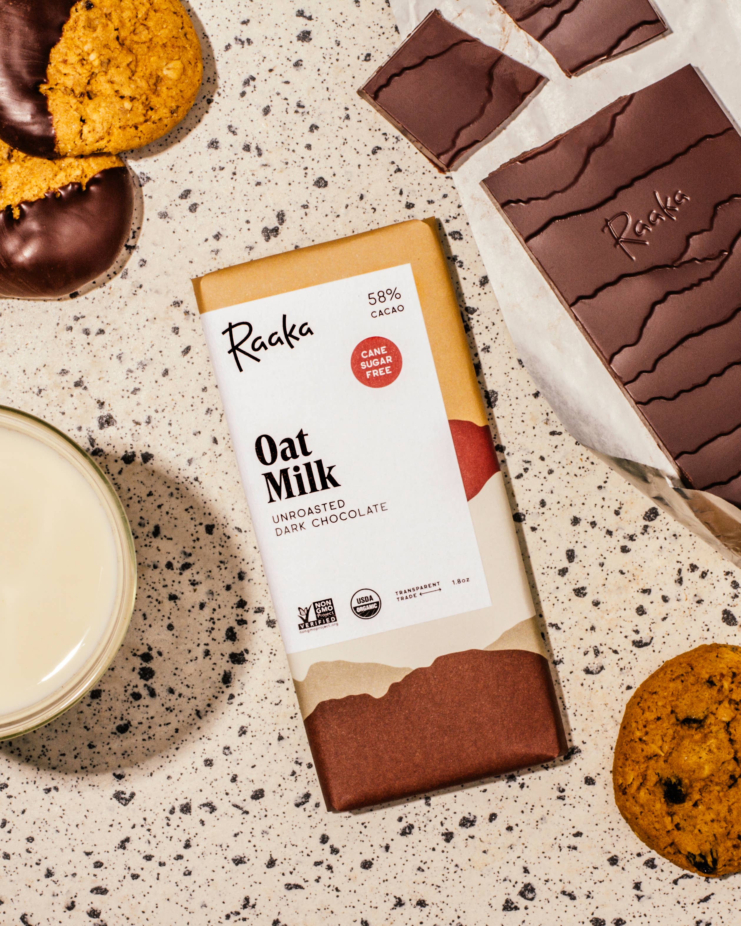 Raaka Chocolate - Wholesale Chocolate Bar - 58% Oat Milk Chocolate Bar2