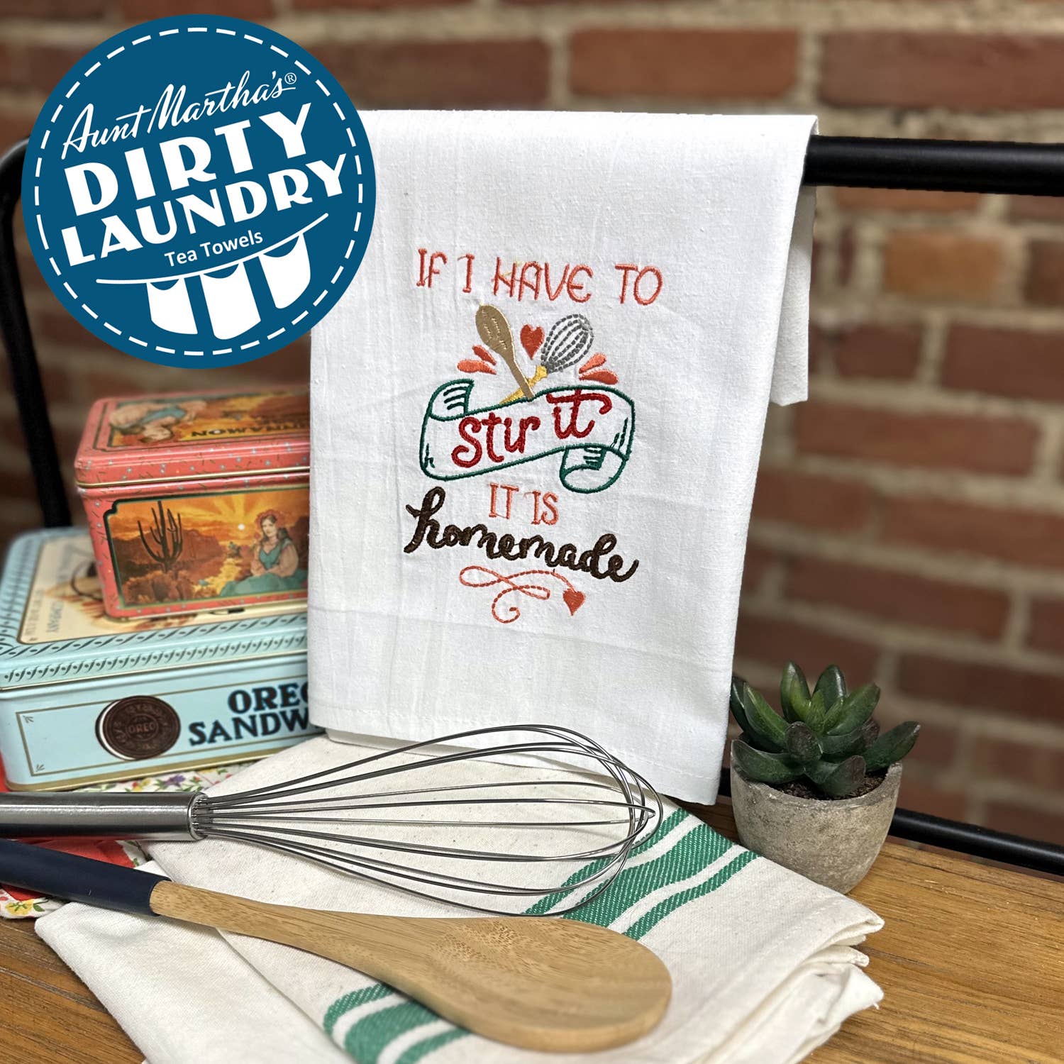 Colonial Patterns, Inc. – wholesale Tea towel – Aunt Martha's® Dirty Laundry Tea Towel - It Is Homemade1