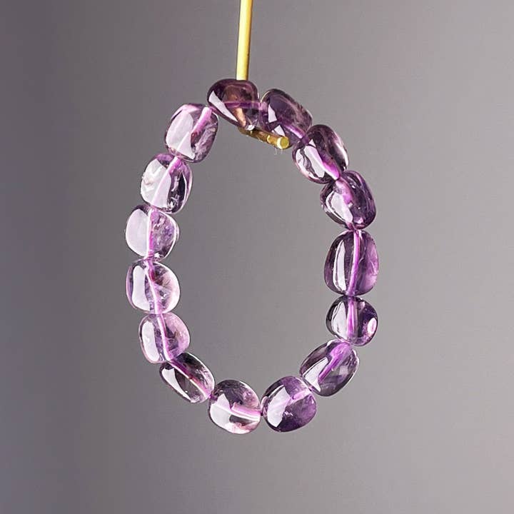 Crown Chakra Natural Amethyst Crystal Freeform Bracelet for wholesale by Ninaouity