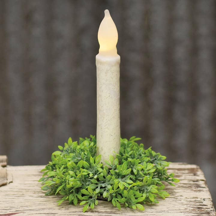 The Hearthside Collection - Wholesale Flameless candle - Rustic White Taper, 6 inch2