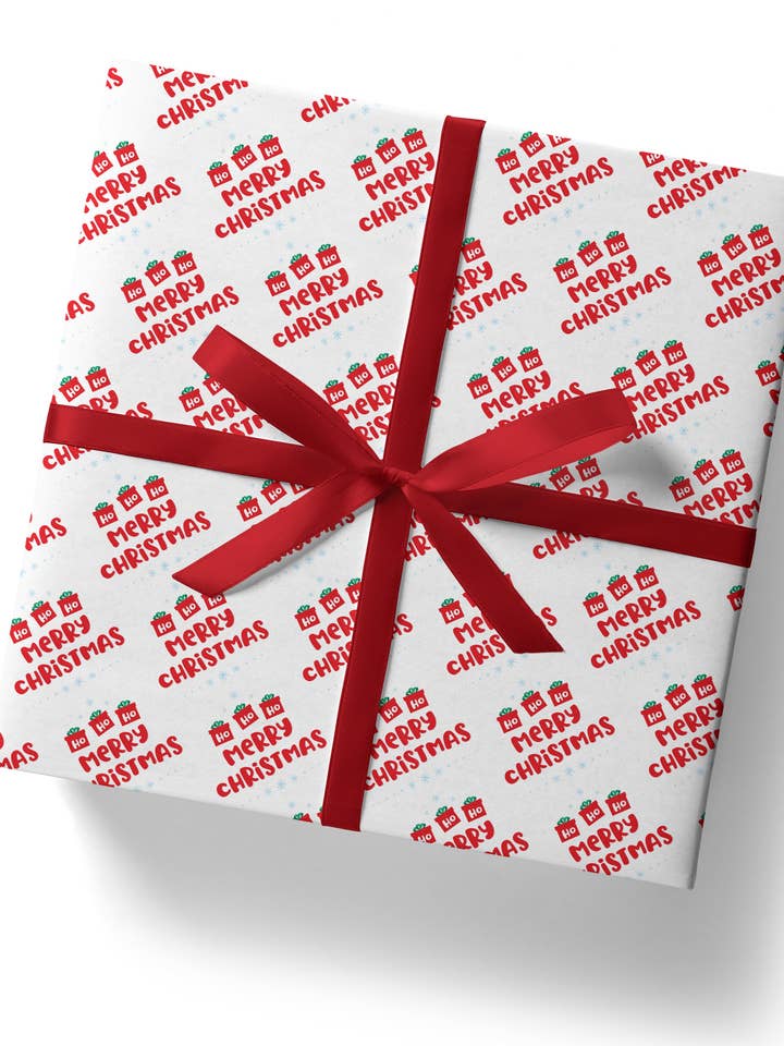 Papier Cadeau de Noël Ho Ho Ho - Feuille Plate pour la vente par Sweary Card Lady