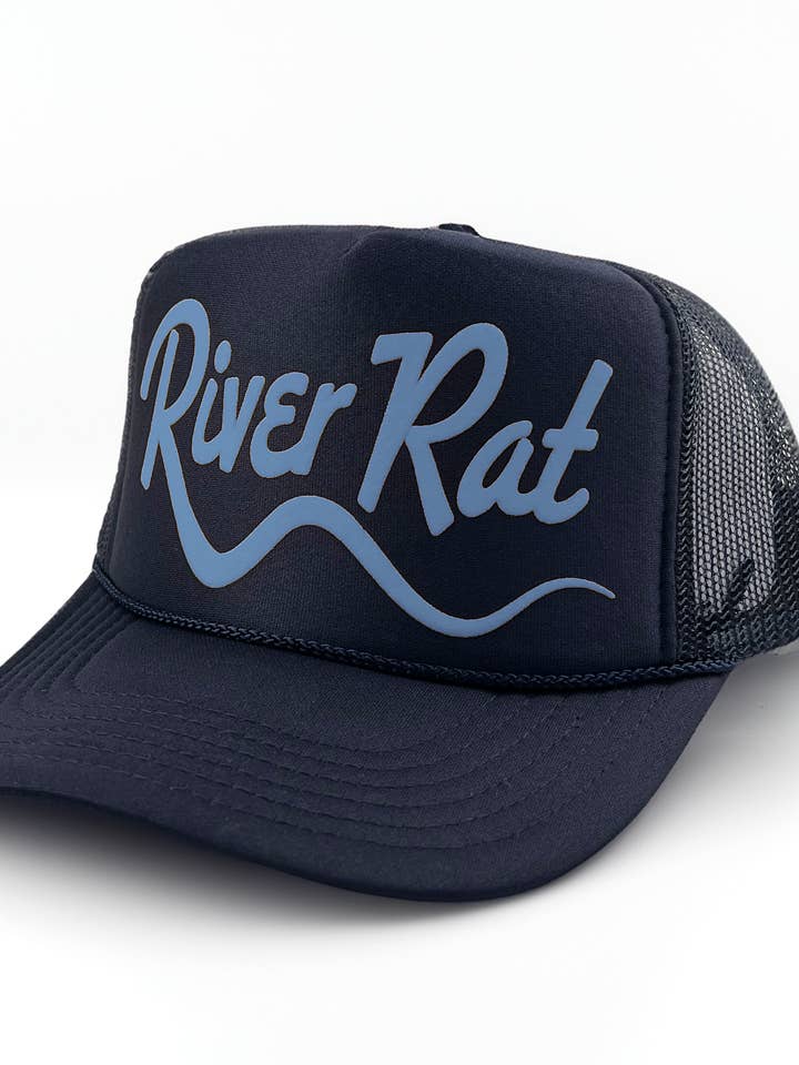 River Rat Adult Trucker Hat: Navy for wholesale by Made of Mountains