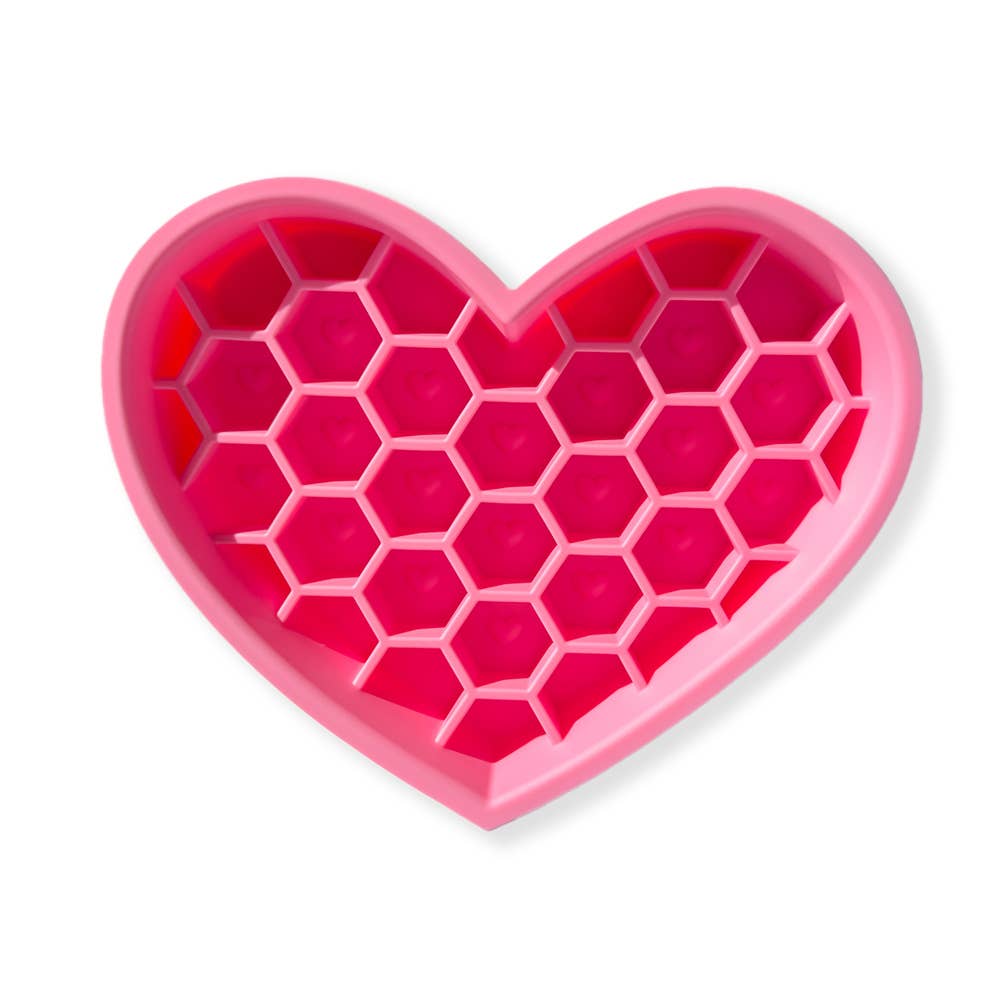 Spot N Knot - Vente Gamelle – chat et chien - Gamelle lente en silicone en forme de cœur avec tapis à lécher0