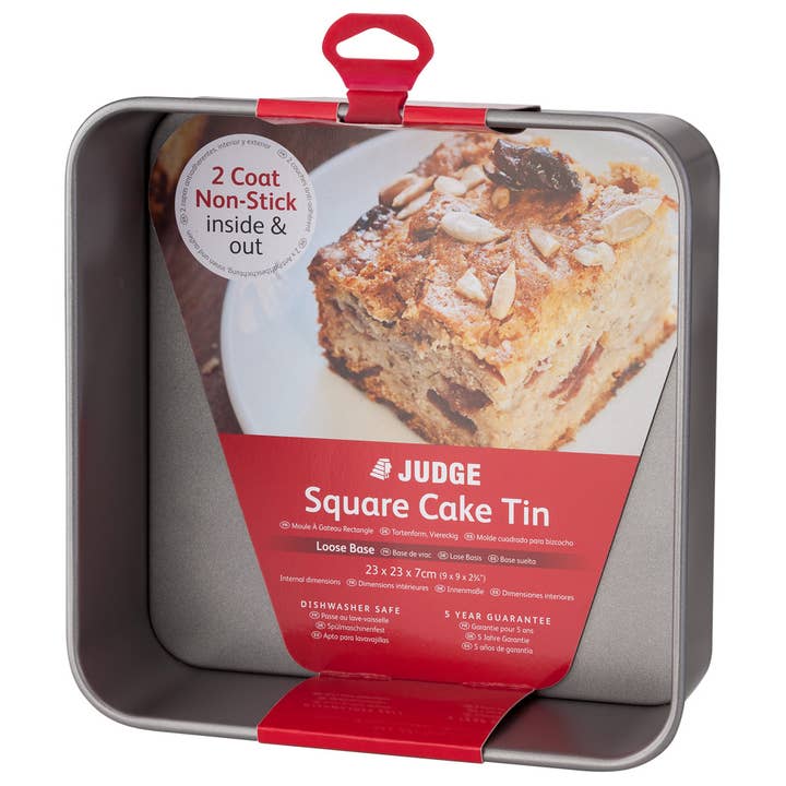 Judge Bakeware, 9"/23cm Square Cake Tin, Loose Base for wholesale by Judge UK