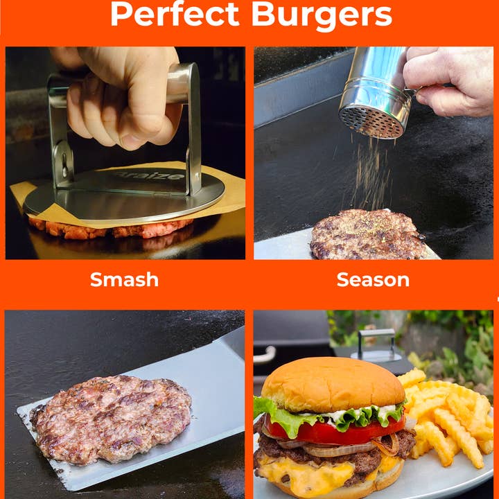 Braize - Wholesale Kitchen tool/gadget - Smash Burger Kit – Press, Spatula & Seasoning Shaker4