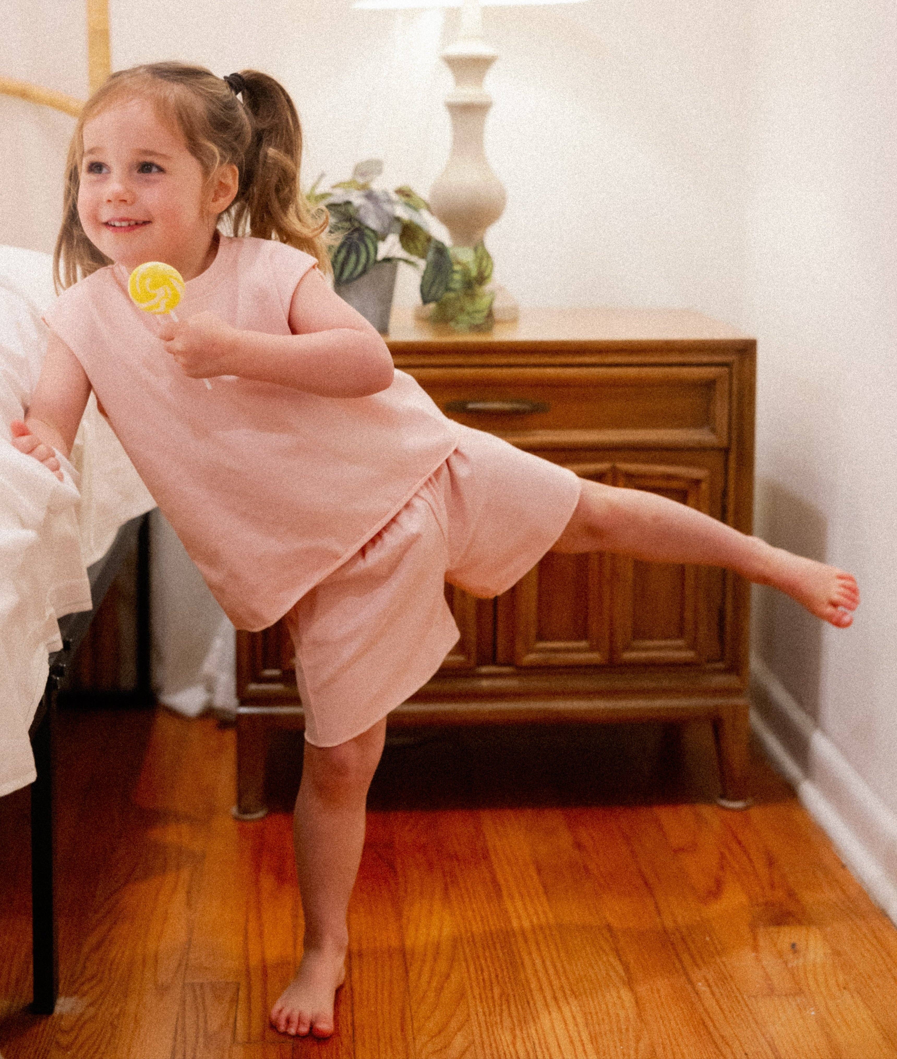 Winnie + Crew - Wholesale Top & Short Set - Kids - Remy Set in Pink0