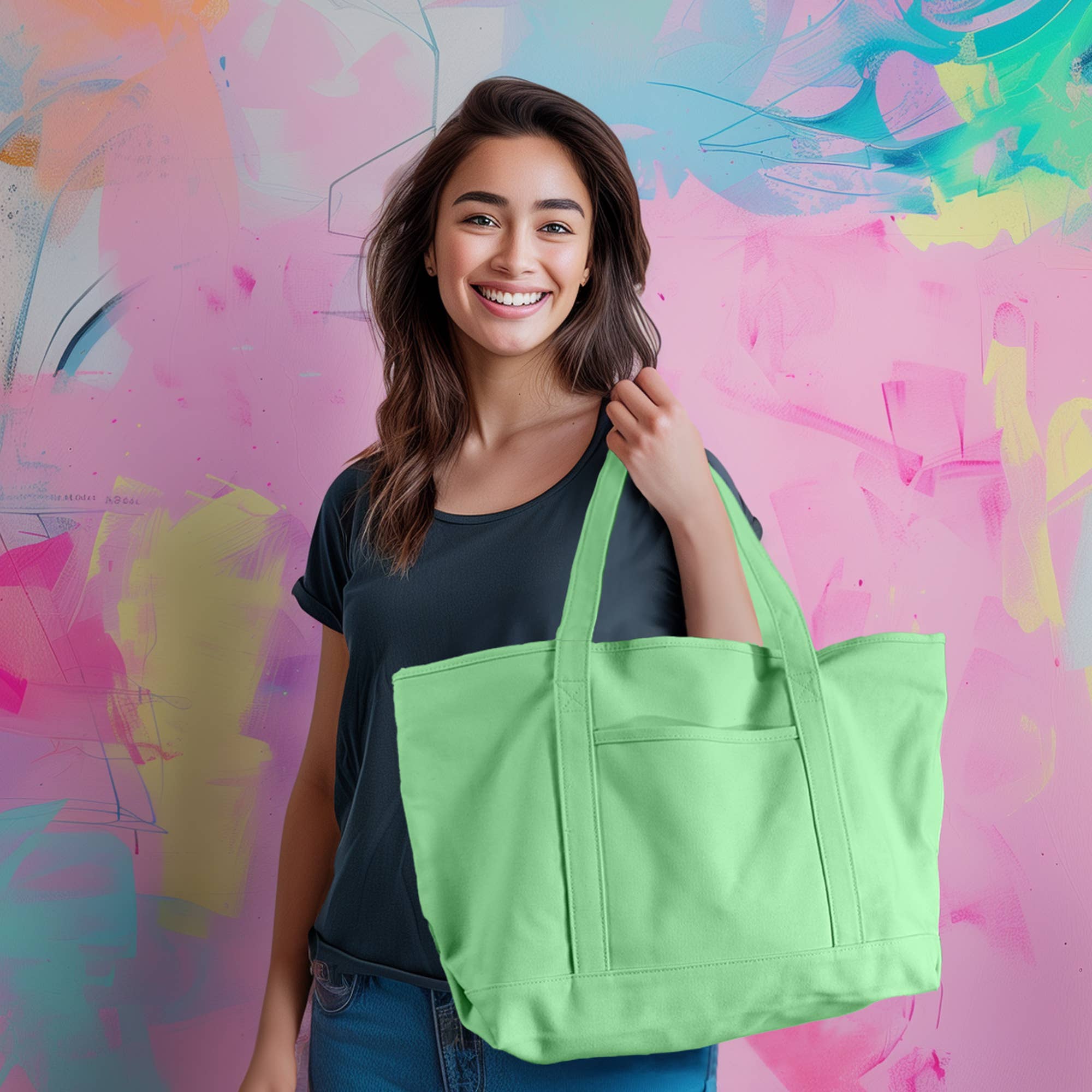 Dalix – Großhandel Tragetasche – Damen – Dalix 23" Deluxe 24 oz. Baumwoll-Canvas-Tragetasche mit Reißverschluss47