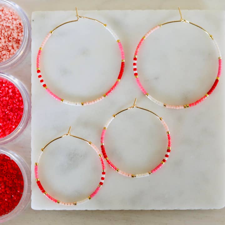 LOVE 365 miyuki glass beaded hoop earrings for wholesale by Girls Day Out by Amy Houston