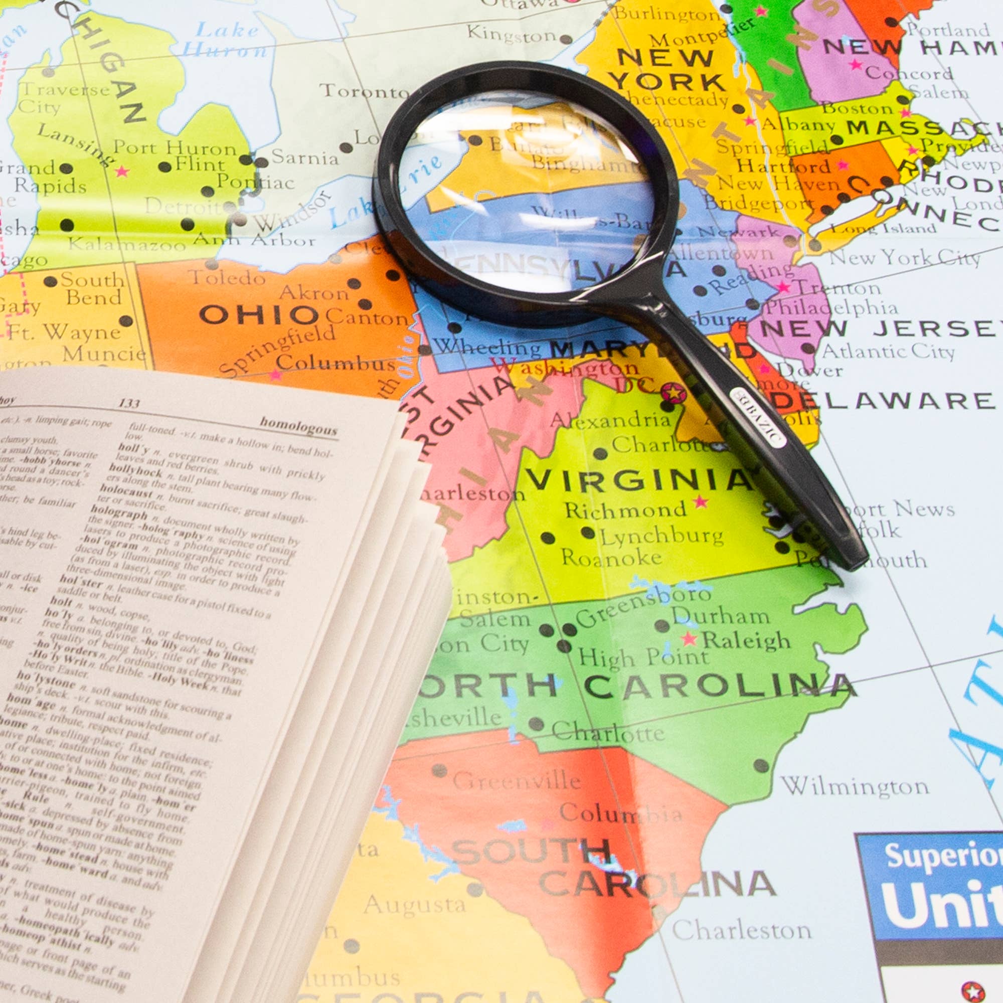 BAZIC Products - Wholesale Magnifying Glass - 3" Round 2x Handheld Magnifier & 4x Bifocal Inset2