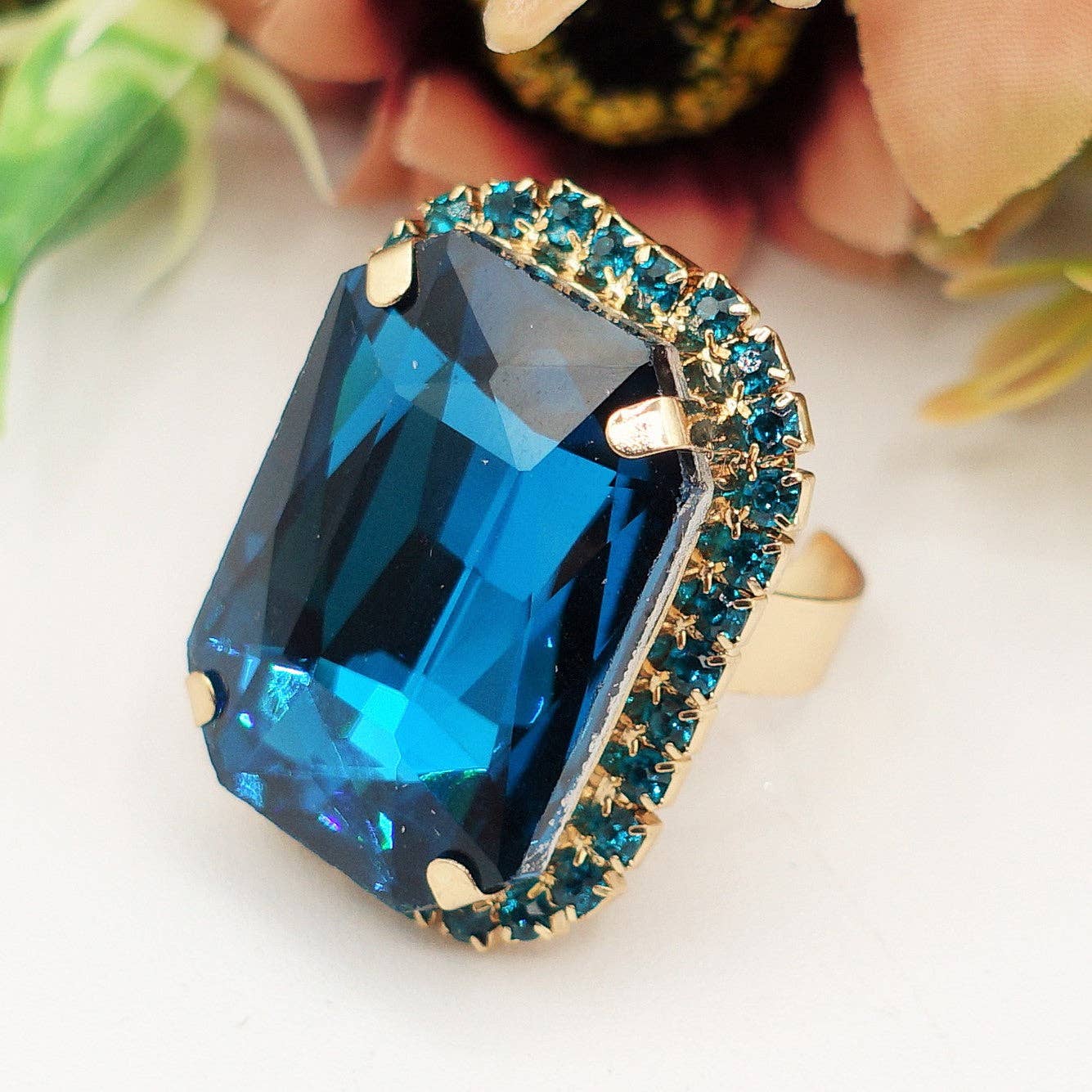 Daemon srls - Wholesale Cocktail/Statement Ring - ARIEL - ANELLO regolabile con pietra sfaccettata e zirconi12