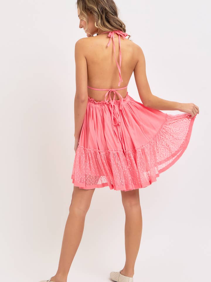 Sweet Lovely by Jen - Wholesale Dress - Women's - HALTER OPEN BACK BILLOWY MINI DRESS33