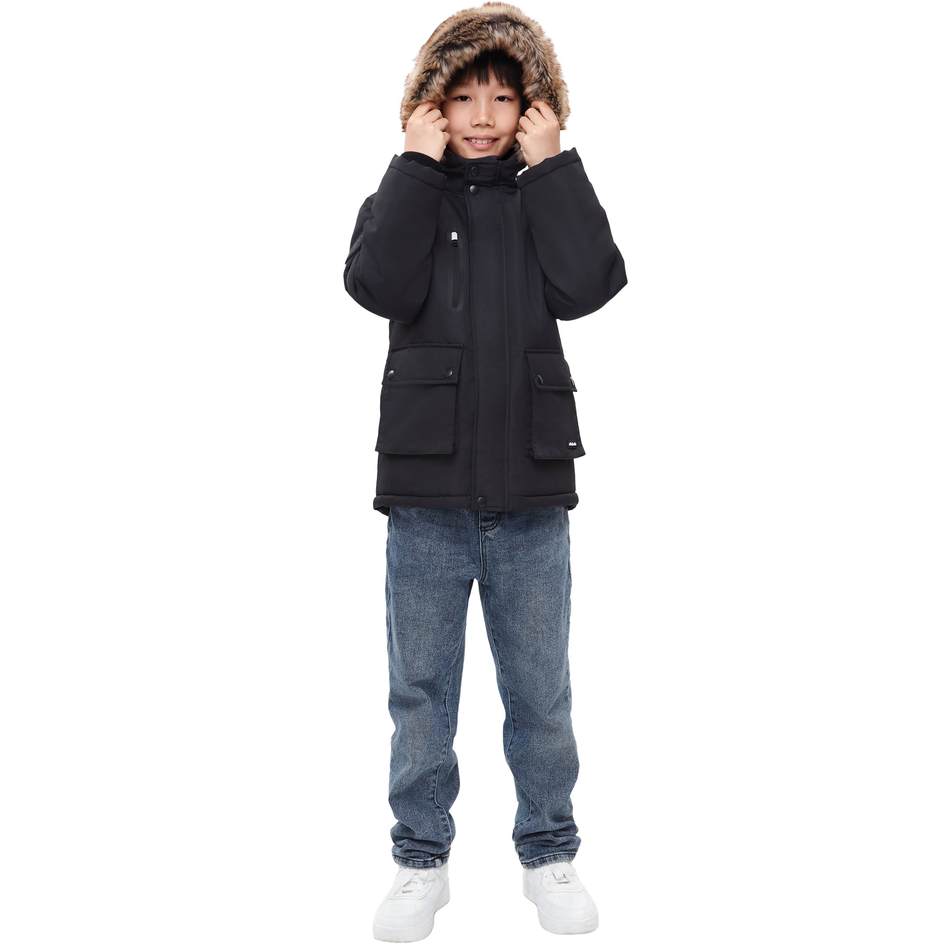 Rokka & Rolla - Wholesale Parka - Kids - Boys' Winter Coat with Faux Fur Hood Parka Jacket27