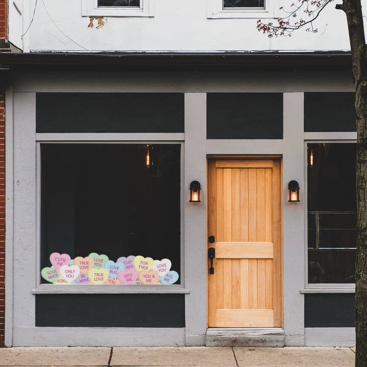 Conversation Heart Window Decals for wholesale by Urbanwalls