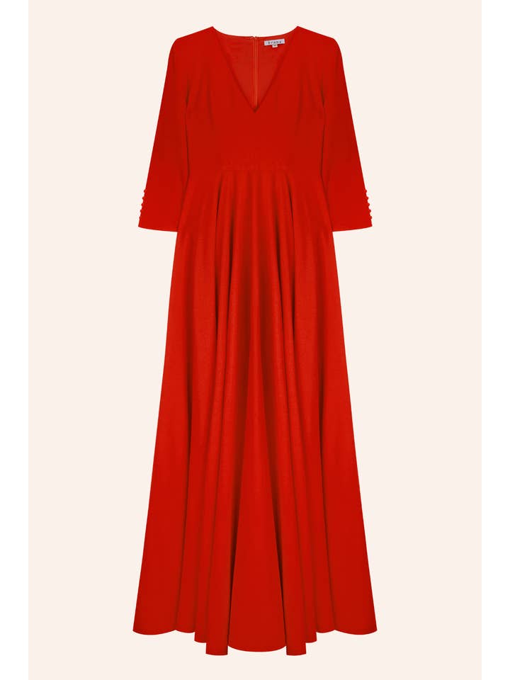 Bruna - Venta al por mayor Vestido - Mujer - Vestido Fifi Rojo Coral · Iconics ·6