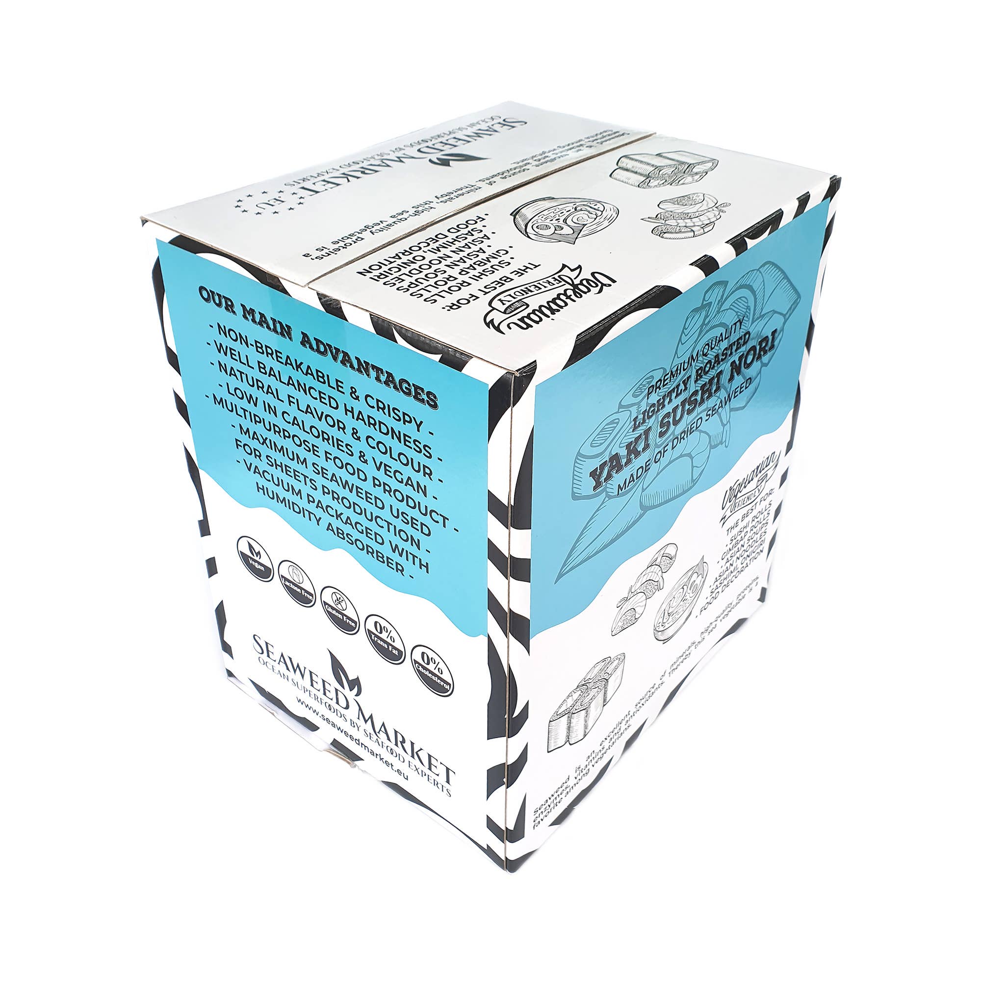 SEAWEED MARKET - Wholesale Dried/Dehydrated Vegetables - 100 Half-Sheets of Premium Nori Seaweed. Sushi, Gimbap rolls. 135g x 20pcs1