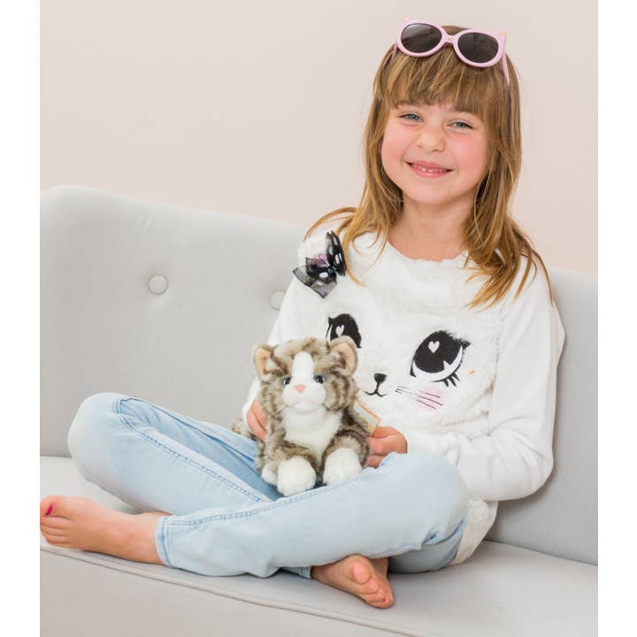 Teddy Hermann – wholesale Fyllda/plyschleksaker - Barn och baby – Katt liggande grå 20 cm - gosedjur - gosedjur