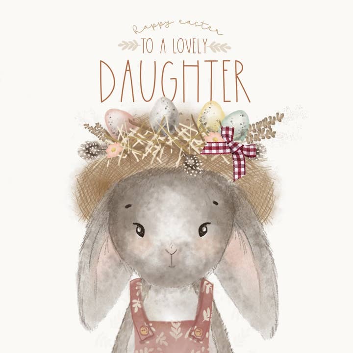 Happy Easter to a Lovely Daughter, Handmade Greeting Card for wholesale by The Handcrafted Card Company