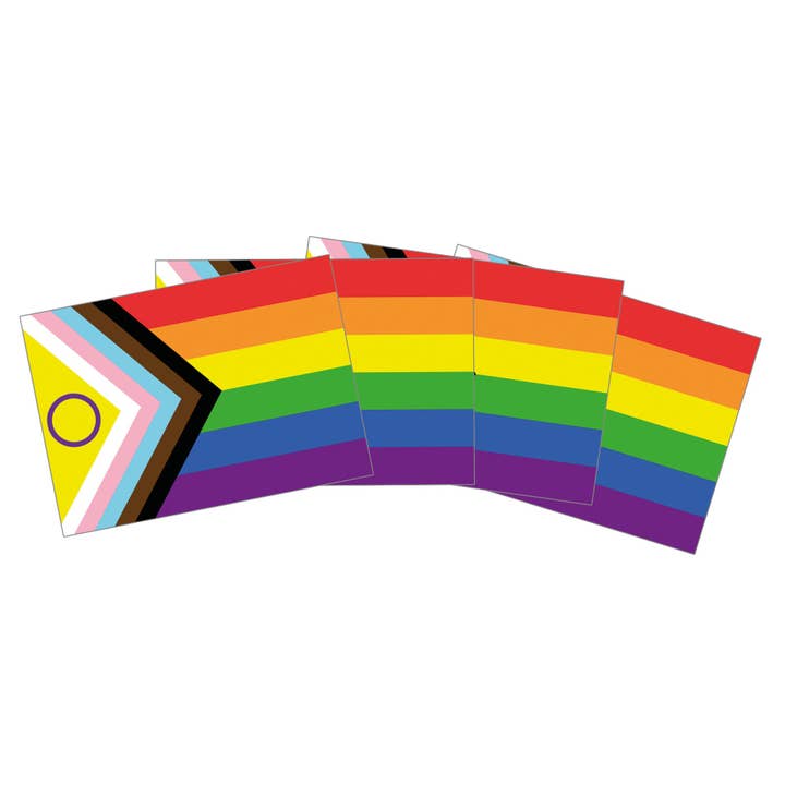15 autocollants de drapeau de la fierté intersexuelle progressiste pour la vente par Merchbaendchen