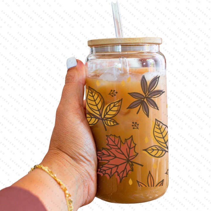 Sayers & Co. - Venta al por mayor Papel transfer para sublimación - Transferencia por sublimación impresa: impresora certificada Milk Sugar, hojas de otoño, Acción de Gracias, impresión por sublimación otoñal de 16 onzas3