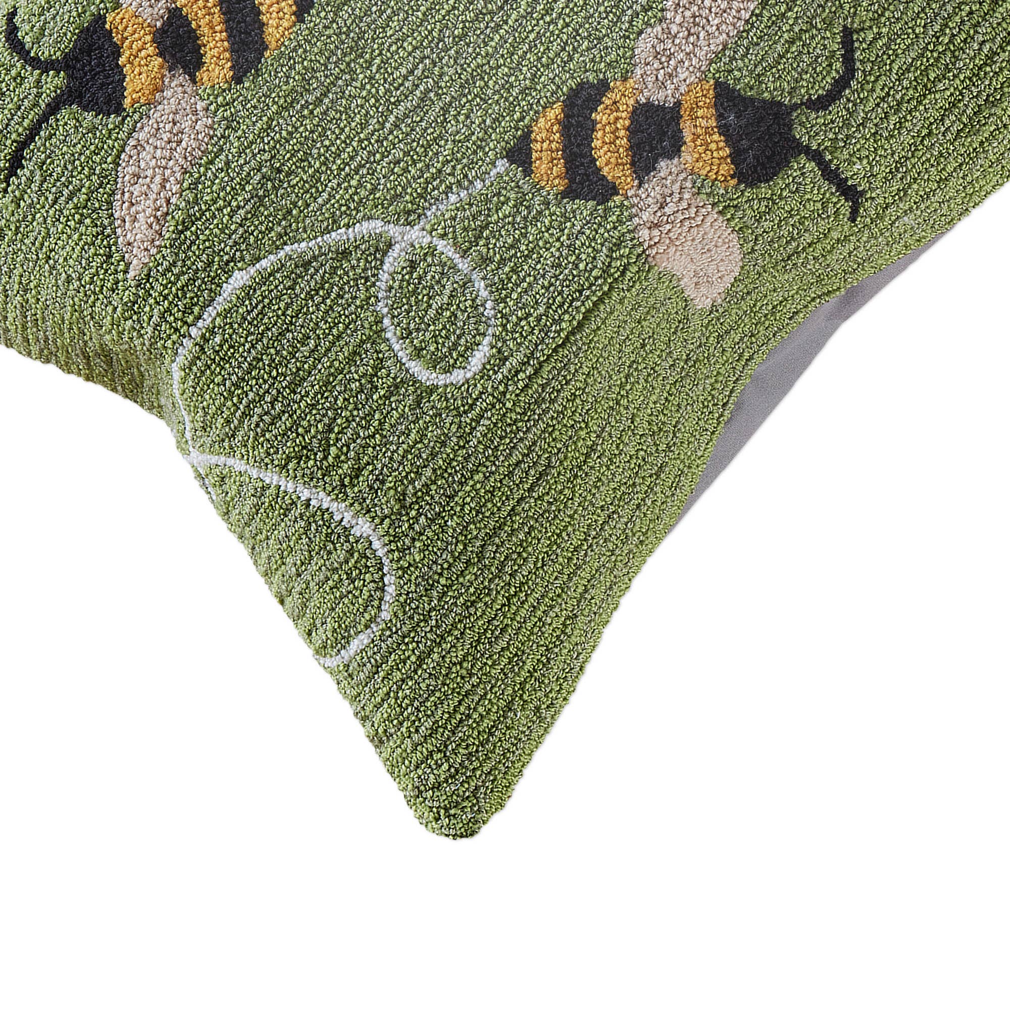 Green Frontporch Buzzy Bees Indoor/Outdoor Pillow for wholesale on Faire1